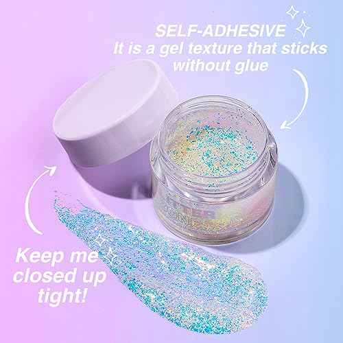 2 Pack Body Glitter Gel - Cosmetic-Grade, Color Changing Christmas Glitter Makeup for Face, Body, and Hair, Safe and Easy to Use, Perfect for Festivals Parties (01 Golden Mirage + 02 Stardust Pink)