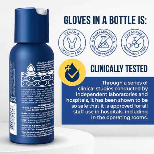 Gloves In A Bottle Hand Lotion for Nurses ? Best Travel Hand Cream for Dry, Cracked Hands, Eczema & Psoriasis Relief ? Silicone Glove Hand Lotion for Healthcare Workers ? 2 oz