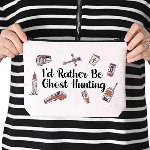 TSOTMO Paranormal Investigator Ghost Lover Merch I¡¯d Rather Be Ghost Hunting Zipper Pouch Makeup Bag (Ghost Hunting)
