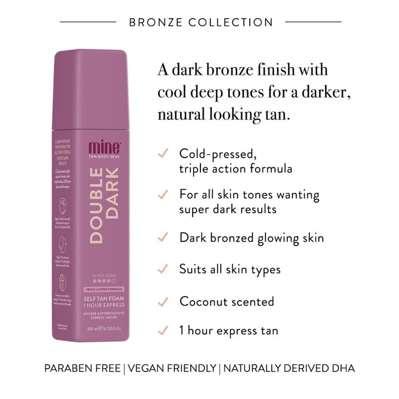MineTan Forever Bronze Self Tan Mousse Bundle | Best Express Kit - Includes Double Dark Self Tanner Foam, Gradual Fake Tanning Lotion, & Sunless Mitt
