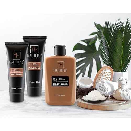 Luxury Mens Bath and Body Gift Set Basket For Him - Smoky Sandalwood - All Natural Skin Care Kit For Men w. Full Size Body Wash, Facial Scrub, Body Lotion, Deodorant in Leather Toiletry Bag