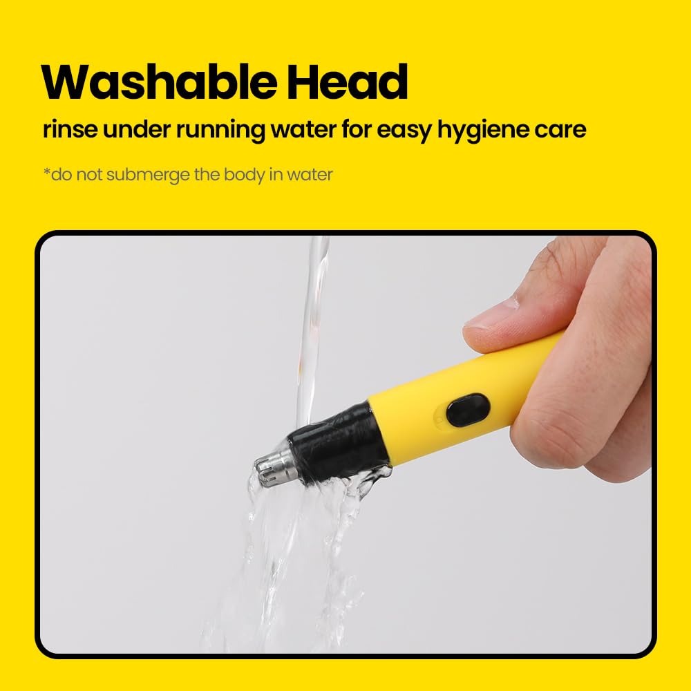 Gorilla Technique Nose Ear Hair Trimmer for Men, 10,000RPM 2 in 1 Nose & Eyebrow, USB-C Rechargeable Battery, Waterproof Heads, Korean, 2 Heads