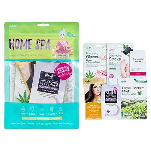 Epielle Home Spa Kit, 6 Relaxation Essentials, Repairing, Soothing, Nourishing & Detoxifying for Radiant Skin, At-Home Spa Kit, Self Care Gifts for Women, Korean Skin Care Set