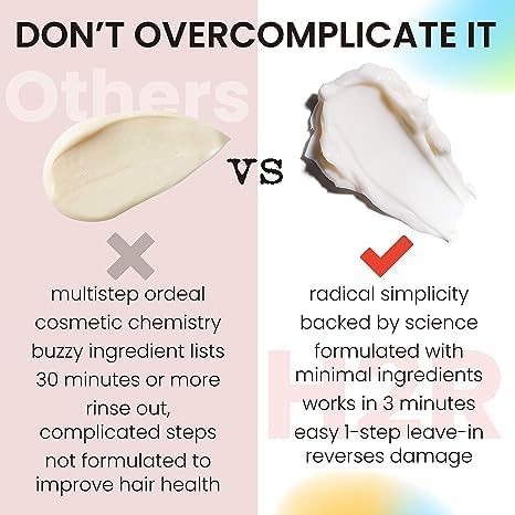 Hair Mask for Damaged Hair - Leave-In Treatment for Growth, Thinning & Split Ends | Rapid Repair for Bleach, Chemicals & Heat Damage