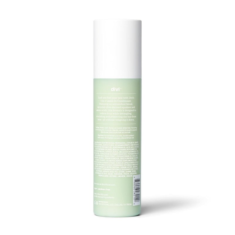 Divi 3-in-1 Leave-In Conditioner Spray - Detangler & Heat Protectant for Frizz Control & Shine, Lightweight Moisturizer - For All Hair Types - 6.5 Fl Oz
