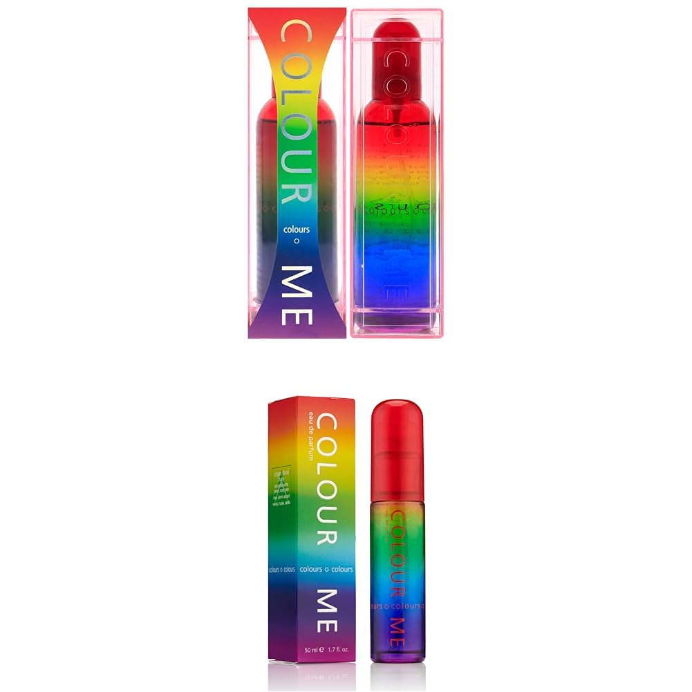 COLOUR ME Colours Fragrance Set by Milton-Lloyd - EDP Spray Perfumes for Women - Fresh and Fruity Scent - Notes of Bergamot, Peach, Patchouli, and Vanilla Notes - For Seductive Ladies - 2 pc