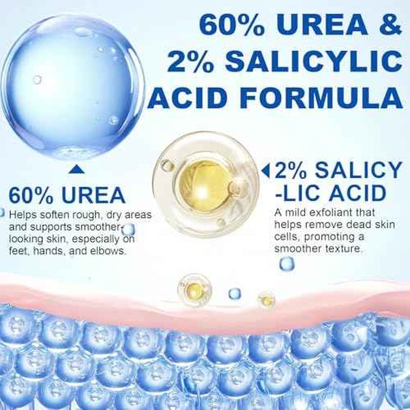 60% Urea with 2% Salicylic Acid Urea Foot Care Stick, Foot Cream Moisturizer for Dry Cracked Feet, Knees, Elbows, Hands,Moisturizes and Hydrates the Dry Skin,Callus Remover & Skin Softener -1.41oz