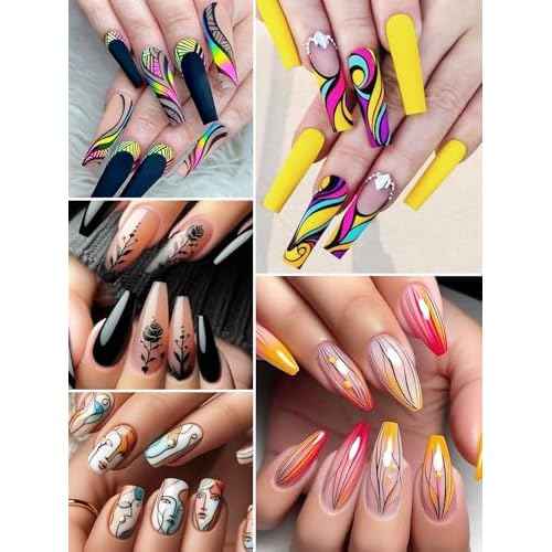 12 Color Acrylic paint pen Set, Kalolary Nail Polish Pens Nail Point Graffiti Dotting Pen Drawing Painting Liner Brush for DIY Nail Art Beauty Adorn Manicure Tools