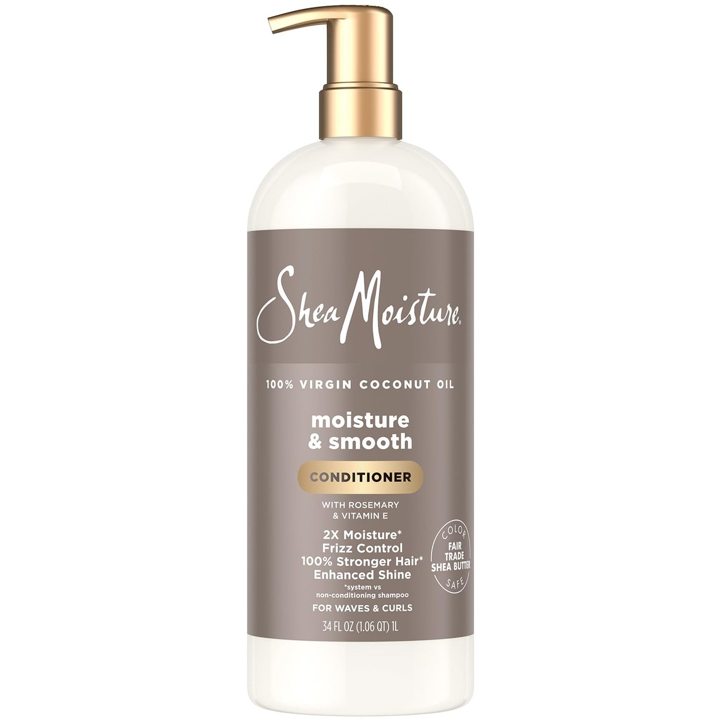 Shea Moisture 100% Virgin Coconut Oil Shampoo - Moisturizing & Smoothing | 34 Fl Oz