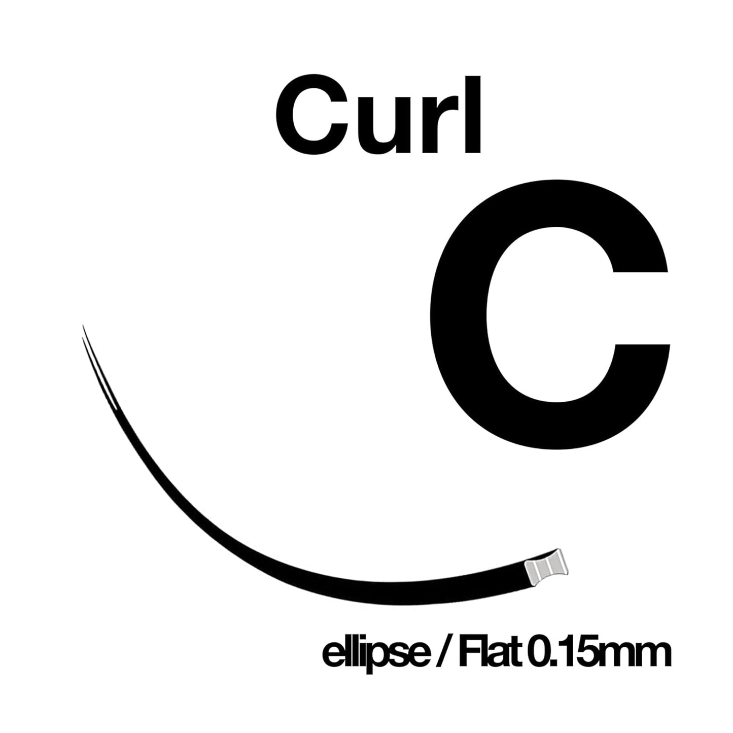 Ellipse Eyelashes | 0.15mm Thickness C Curl Flat Lash Extensions - Mixed Sizes 8-14mm, Soft Volume