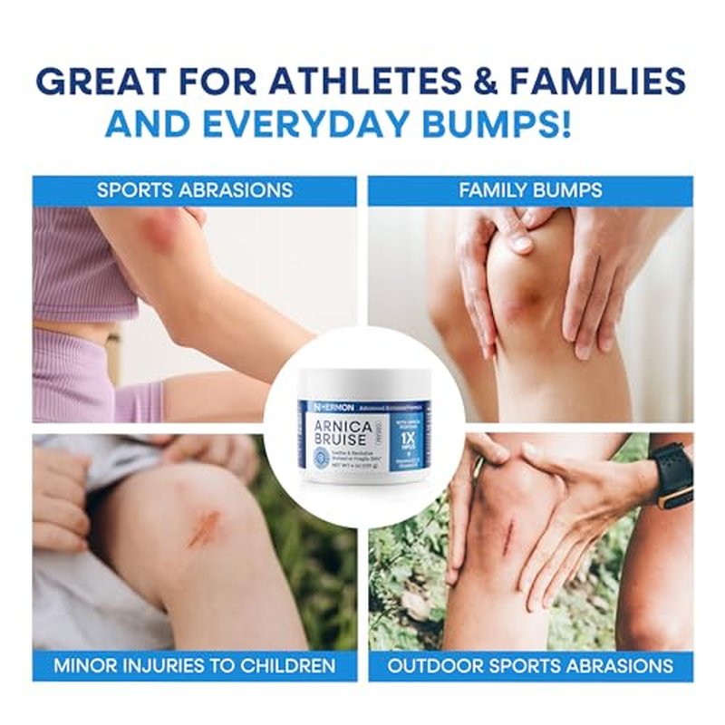 Hermon Arnica Bruise Cream Extra Strength: Fast-Acting for Bruising & Swelling on Thin Skin - High Strength Arnica Montana with Vitamins K, C & E?Hydrating Moisturizer for Face (4 oz(pack of 2))