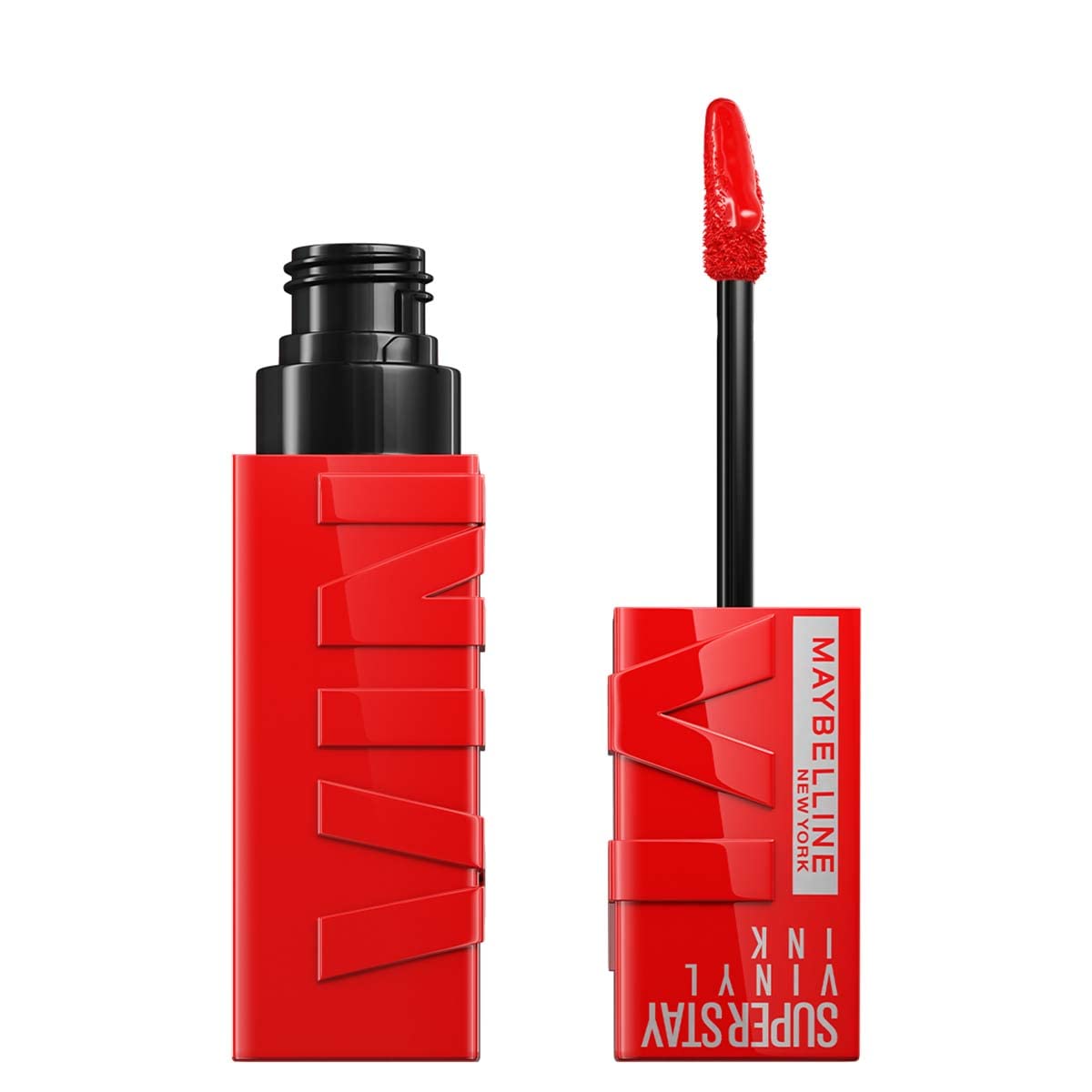 MAYBELLINE Super Stay Vinyl Ink Longwear No-Budge Liquid Lipcolor Makeup Bundle with Red-Hot 0.14 fl oz and Witty 0.14 fl oz