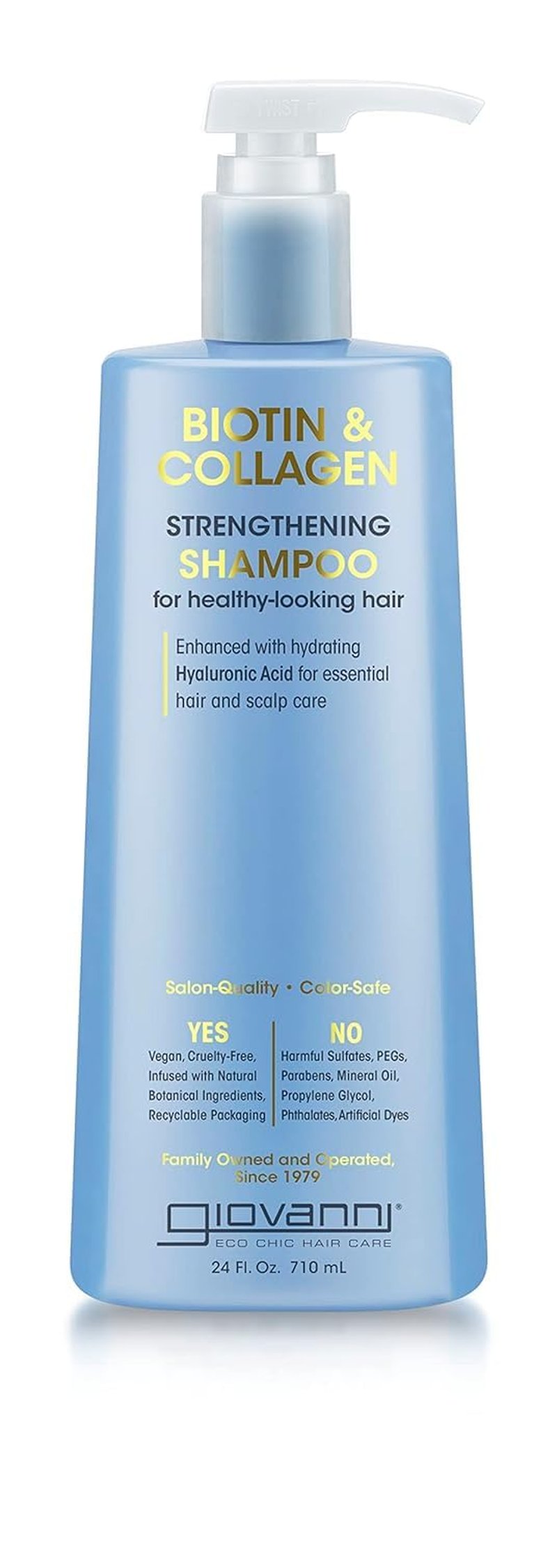 GIOVANNI Biotin & Collagen Shampoo - Strengthening Shampoo, Vegan, Cruelty-Free, Infused with Natural Botanical Ingredients, Salon-Quality, Color-Safe, For Healthy-Looking Hair - 24 Oz