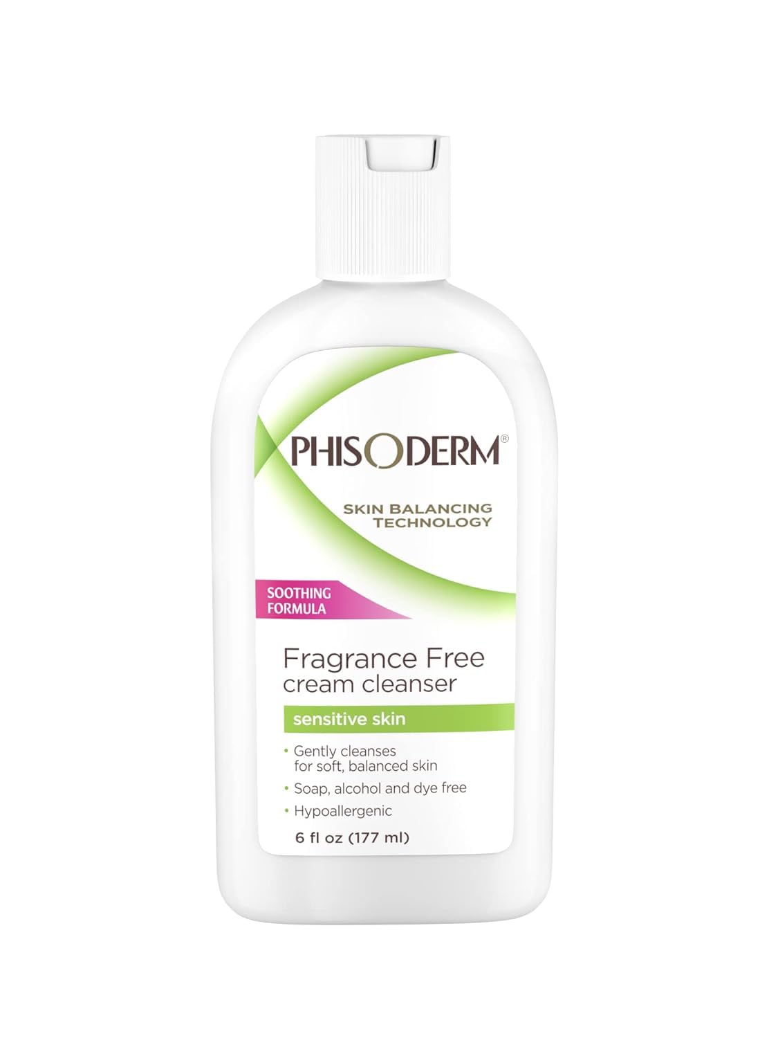 Phisoderm Fragrance Free Cream Cleanser For Sensitive Skin, 6 Ounce (Pack of 3)