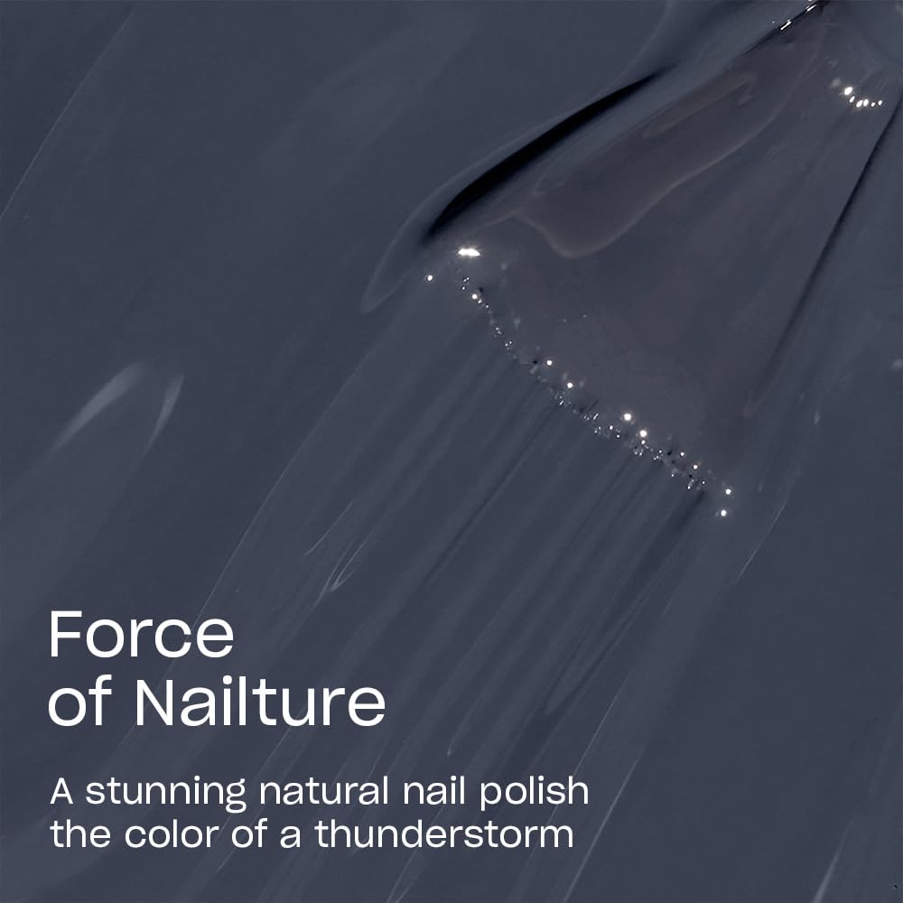 OPI Nature Strong Force of Nailture | Opaque Dark Blue Crème Natural Origin Nail Polish | Plant Based, Vegan, Cruelty Free