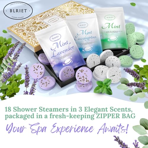 Shower Steamers Aromatherapy 18 Pack Gifts for Women Birthday Christmas Stocking Stuffers White Elephant Natural Essential Oils Stress Relief Mint Lavender Relaxation for Mom her him Men Teens Adults