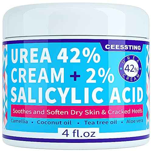 ENVISHA Urea Cream 42 Percent for Feet - 42% Urea Foot Cream with 2% Salicylic Acid - For Feet, Hands, Heels, Elbows, Nails & Knees - 4 oz
