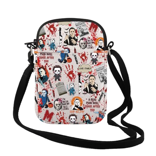 TSOTMO Horror Movie Horror Characters A Real Man Will Chase After You Makeup Bag Funny Halloween Scary Halloween Movie Gift (A Real Man CR)