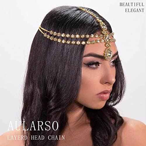 Layerd Head Chain Rhinestone Hair Chain Wedding Hair Accessories Fordhead Headband for Women and Girls
