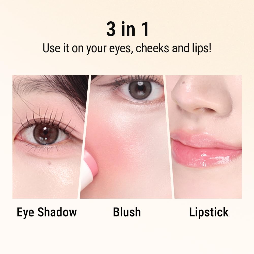 MAKEHEAL SHEER STICK BLUSH, 3 in 1 Multi stick, moisturizing, creamy, lightweight, versatile, easy to use on the go, blends effortlessly, 6g 0.2 Oz (01 BLOSSOM, 0.2 Oz)