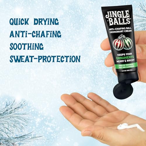 Pelto Jingle Anti-Chafing Cream Ball Deodorant for Men. 2024 Stocking Stuffers for Men Christmas Gifts For Husband Boyfriend, Unique Gifts for Him. White Elephant Gift Dad Boyfriend Secret Santa