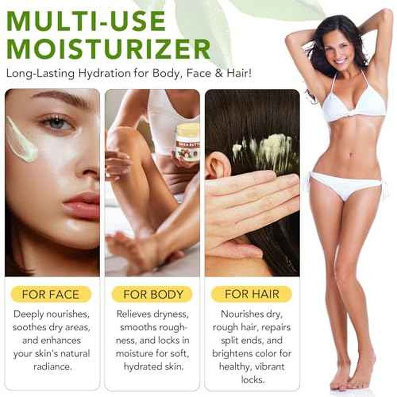 Shea Butter Raw 100% Pure for Hair and Body, Unrefined to Make Lotion for Extremely Dry Skin, DIY Lip Balm, Body Butter and Shea Butter Soap, Natural Moisturizer