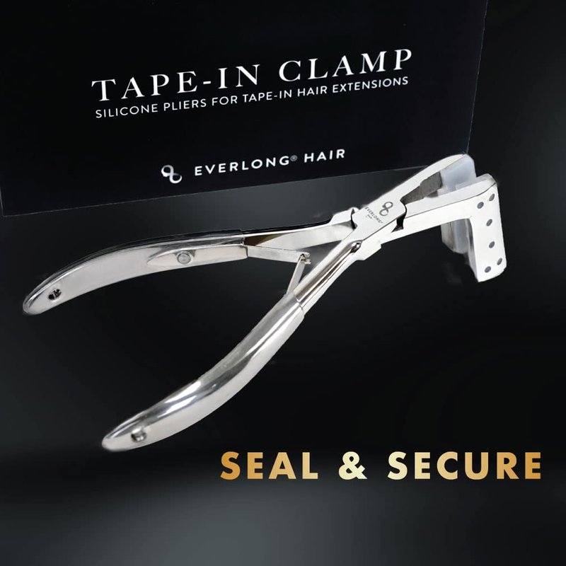 Everlong Tape-In Hair Extension Pliers - Stainless Steel Pressing Clamp for Secure Installation | Silicone-Lined Tool