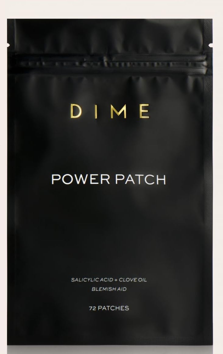 DIME Beauty Power Patch, 72 Count - Hydrocolloid Pimple Patches with Salicylic Acid, Vitamin A & Clove Oil, Acne Spot Treatment Patches, Invisible Zit & Blemish Stickers for Face, Vegan