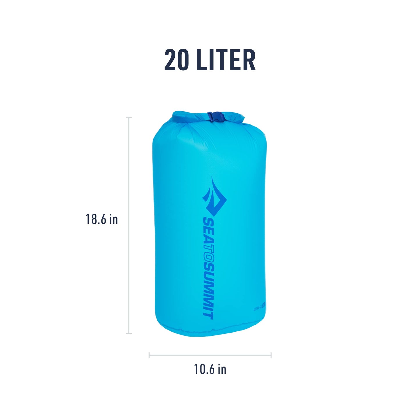 Sea to Summit Ultra-Sil Dry Bag, Ultralight Waterproof Dry Storage, 20 Liter, Atoll Blue