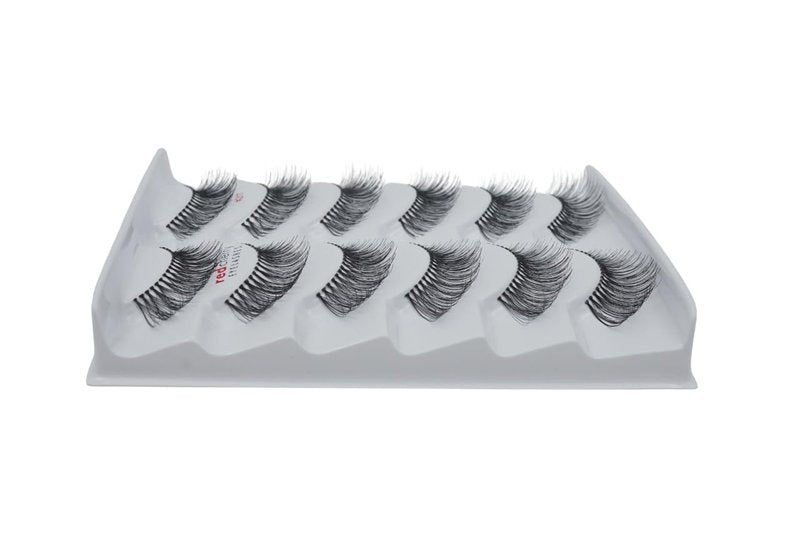 Red Cherry False Eyelashes #217 | Luxurious Black Human Hair - 6 Pairs for Stunning Volume