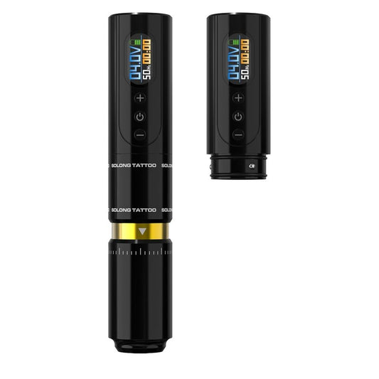 Tattoo Machine - Digital Rotary Pen with LED Display & 2 Fast Charging Batteries | Black
