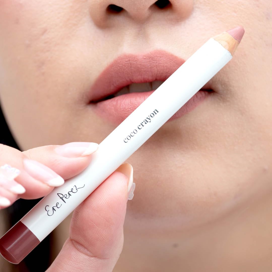 Ere Perez - Natural Coco Crayon Hydrating Lip Color | Baobab + Coconut Oil, Silica, Vitamin E | Protect, Nourish, Repair | Vegan, Cruelty-Free, Clean Beauty (Grace, 0.01 oz | 3 g)