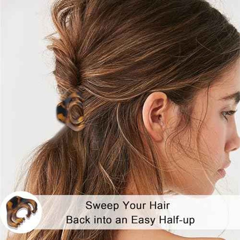 Small Hair Clips for Women Girls Kids, Tiny Hair Claw Clips for Thin/Medium Thick Hair, 1.5 Inch Mini Hair Jaw Clip, Nonslip Matte Octopus Claw Clip, 10 Pack with Gift Box, Black & Tortoise