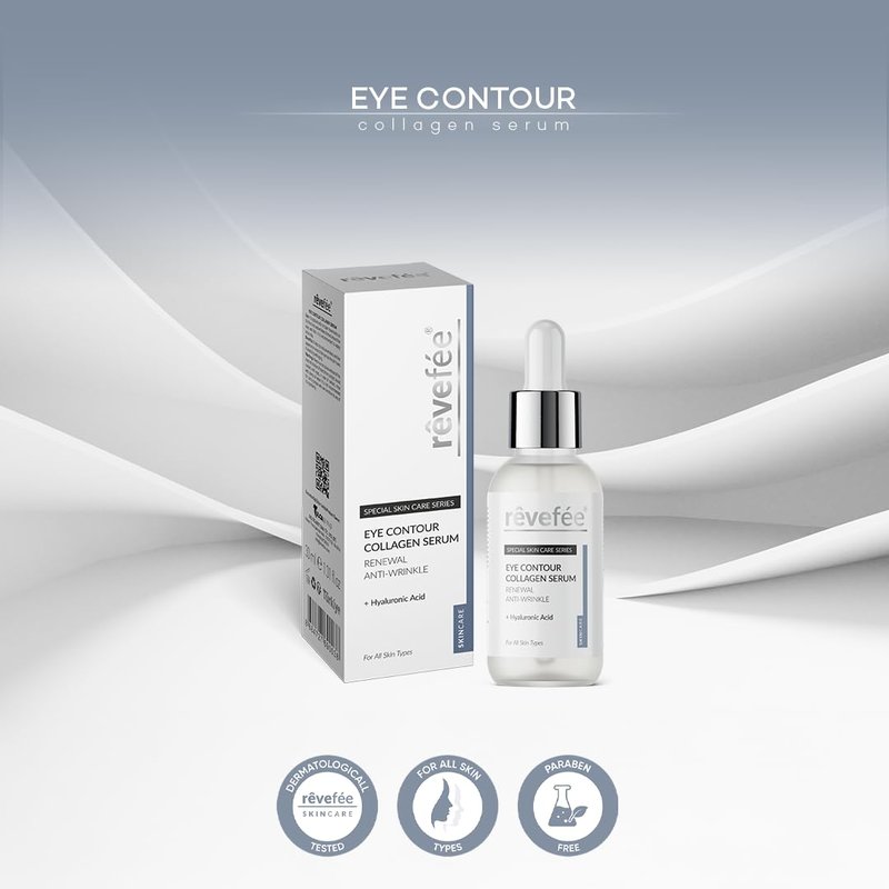 Hydrolyzed Collagen Eye Contour Serum | Hyaluronic Acid for Dark Circles & Puffiness - Anti-Aging Treatment