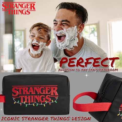 Stranger Things Wash Bag for Women Men Teenagers Makeup Bag Travel Toiletry Bag Gym Holiday Grooming - Gifts for Her (Black/Red)