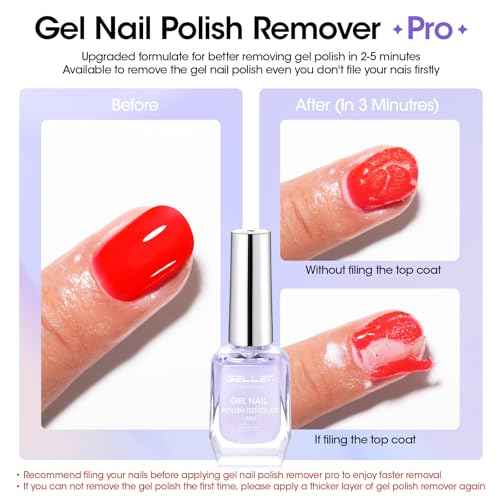 Gellen Gel Nail Polish Remover, Gel Remover for Nails Quickly in 2-5 Minutes, Easy Use No Need to Soak or Wrap, Professional Nail Gel Remover Kit, Gellen Gel Polish Remover Pro