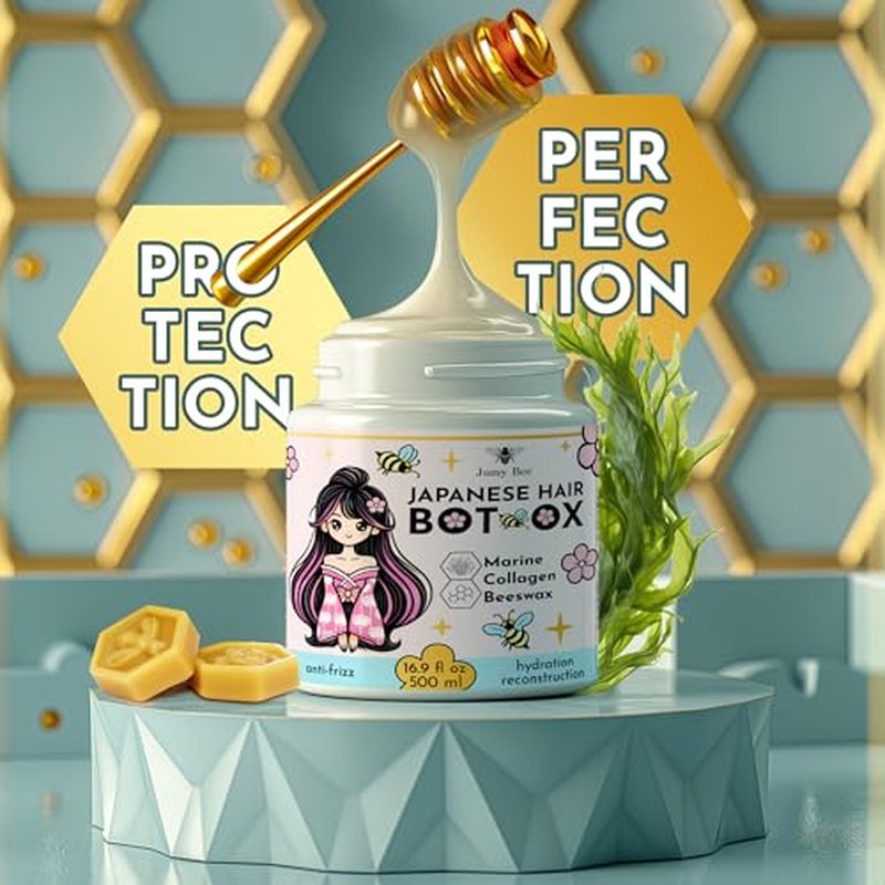 Hair Mask for Damaged Hair Japanese - 16.9?oz | Thermal Activated Keratin & Collagen Treatment with Beeswax & Seaweed, Deep Repair, Frizz Control, Intense Hydration, Formaldehyde-Free, Long-Lasting