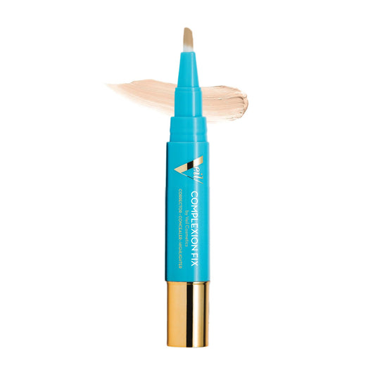 Veil Cosmetics - Complexion Fix Concealer - Liquid Concealer for Under Eye + Dark Circles - Highlight, Contour, Correct - Anti-Aging - Vegan Makeup Pen - Hydrating Lightweight (4N Tan Neutral)