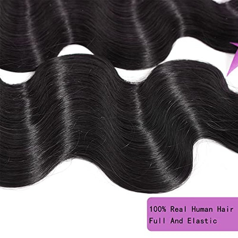 Body Wave Bundles 10A 1 Bundles Human Hair 100% Unprocessed Brazilian Virgin Raw Hair Bundles Extensions Double Weft Curly Weave Bundles Human Hair Natural Color Deals Full And Thick 26 Inch