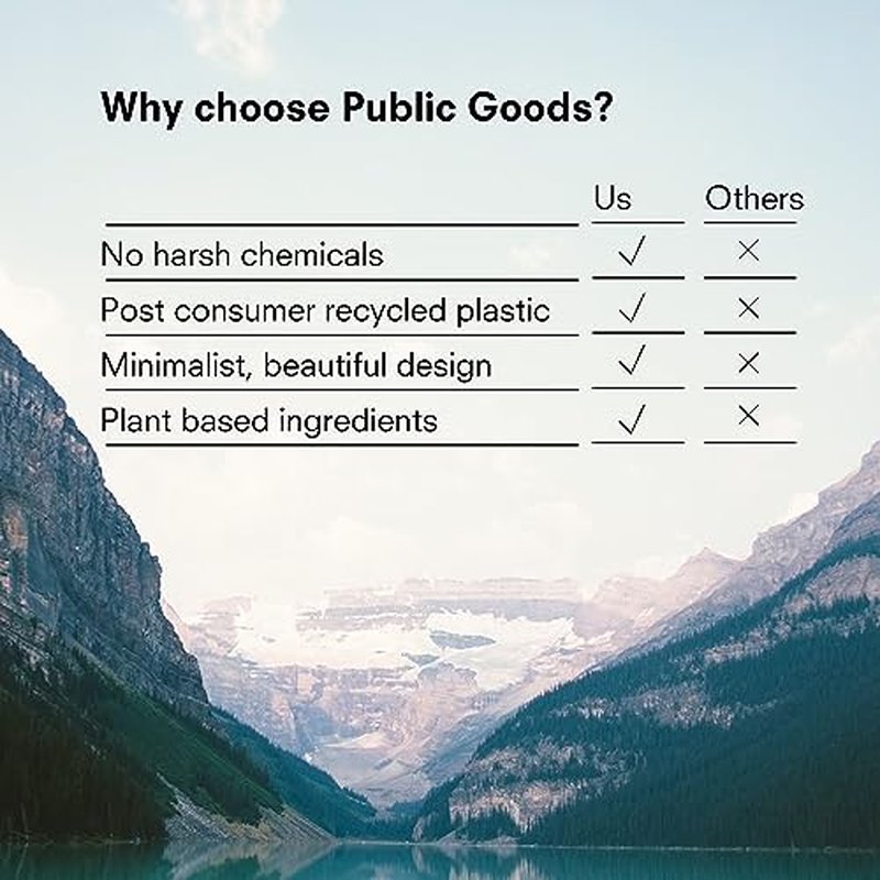 Public Goods Shower Essentials for Men and Women | Natural Shampoo, Conditioner & Body Wash | Made with Organic Essential Oils | Sulfate & Paraben Free | Vegan Friendly | 12 Fl Oz Bottles