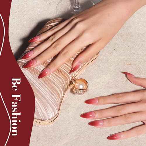 AZUREBEAUTY Dip Powder, Brown Red Glitter 6 Colors Dipping Powder Starter Kit French Nail Art Manicure DIY Salon for Women, No Need Nail Lamp Cured