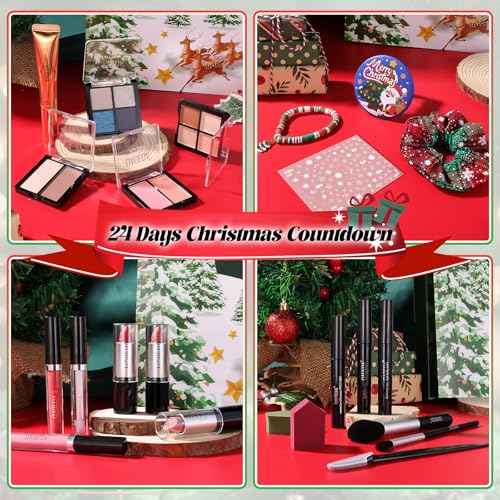 DAGEDA Beauty Advent Calendar 2025,24 Days Christmas Makeup Gifts for Her,Contains Beauty Makeup Kit, Xmas Clothes Accessories, 24 Surprise Christmas Countdown Festival Gifts Set for Women Girls