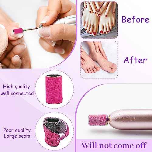 240 Grit Sanding Bands for Nail Drill 100Pcs, Extra Fine for Natural Nails Polishing and Shaping, Zebra Sanding Bands Set for Manicures Pedicures