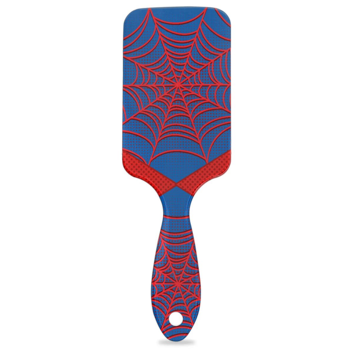 Kids Detangler Hair Brush - Spider Web Blue Design for Boys & Girls | Smooths Wet & Dry Thin, Long, Curly Hair