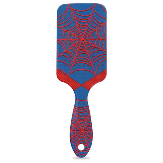 Kids Detangler Hair Brush - Spider Web Blue Design for Boys & Girls | Smooths Wet & Dry Thin, Long, Curly Hair