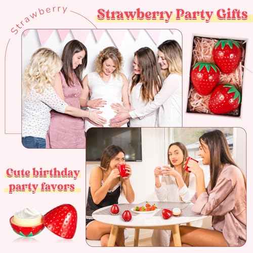 12 Pcs Strawberry Hand Cream Gifts Set for Women, Funny Fruit Hand Cream Gift for Baby Shower, Birthday Day, Fall Holiday Party, Bridal Shower Favors, Bridesmaid Gifts and Wedding Favors Party Supply