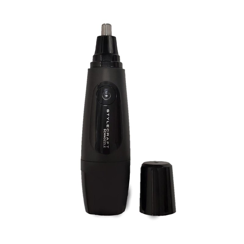 Stylecraft Schnozzle Cordless Nose and Ear Trimmer, Water Resistant, Portable, LED Light, Matte Black