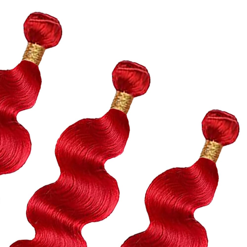 18 20 22 Inch Red Bundles Human Hair Body Wave Bundle Red 3 Bundles 300g/Pack Unprocessed Brazilian Virgin Hairs Double Weft Weaves Hair Extensions