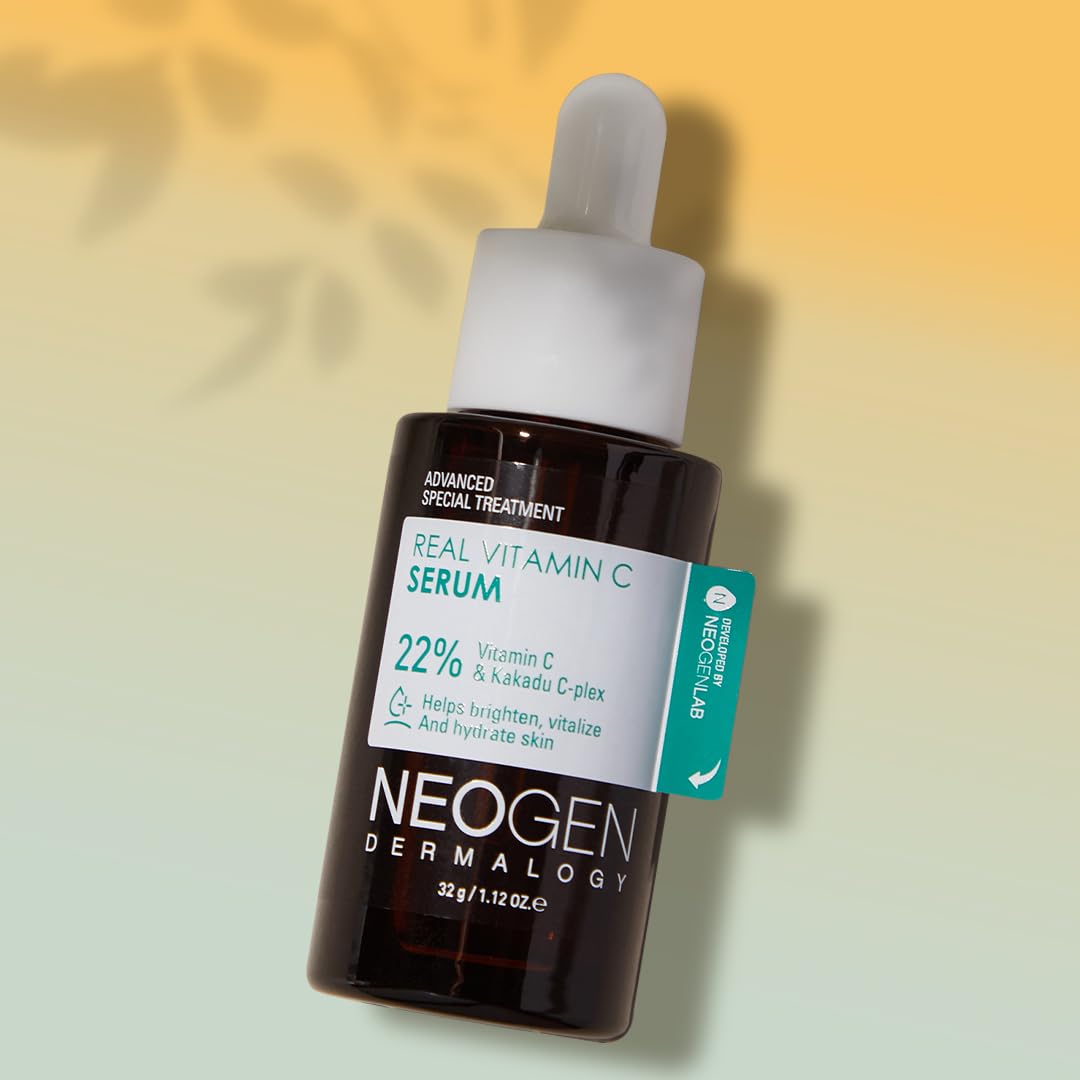 DERMALOGY by NEOGEN Real Vitamin C Serum 1.12 oz (32g) - Brightening, Revitalizing Serum with 22% Pure Ascorbic Acid, Ferulic Acid, Zinc and Niacinamide - Korean Skin Care