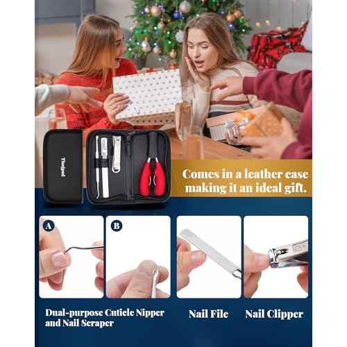 Nail Clippers Set,Toe Nail Clippers for Ingrown & Thick Toenails,Toe Nail Clippers for Thick Nails for Seniors Men Women,Professional Heavy Duty Toenail Clippers with Stainless Steel 4Pcs (red)